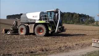 Gülle ausbringen einarbeiten Claas Xerion 4000 mit SGT Aufba MAN Iveco John Deere Kumm [upl. by Notelrahc]