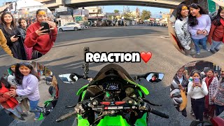 First Day in College on My Kawasaki Z900  Cute Girl Reaction Market Reaction z900 kawasaki cute [upl. by Otis288]