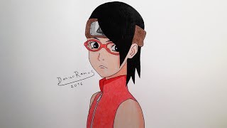 How to draw Sarada  speed drawing [upl. by Doownel196]