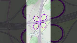 Full cloverleaf interchange for two highways两条高速公路的全苜蓿叶型互通立交 [upl. by Leruj]