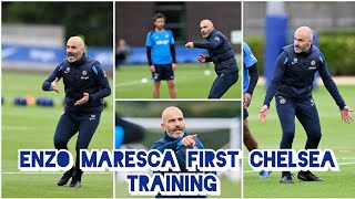 Enzo Maresca First Chelsea Training Session At Cobham [upl. by Deina968]