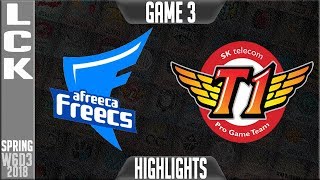 AFS vs SKT Highlights Game 3  LCK Week 6 Spring 2018 W6D3  Afreeca Freecs vs SK Telecom T1 G3 [upl. by Kondon]