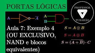 Portas lógicas  Aula 7 Exemplo 4 OU EXCLUSIVO NAND e blocos equivalentes [upl. by Stoffel]