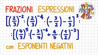 ESPRESSIONI con le FRAZIONI e gli ESPONENTI NEGATIVI  FR70 [upl. by Ailehc]