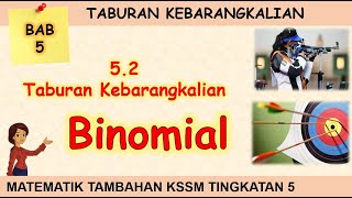 Video 02 Matematik Tambahan KSSM Tingkatan 5 Bab 5 Taburan Binomial [upl. by Saixela]