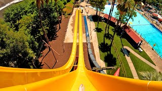 Scary CLIFFHANGER Water Slides at Raging Waters Sacramento [upl. by Walczak]