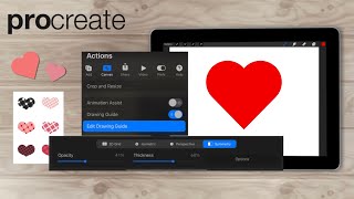 Symmetry tool  How to draw a perfect heart in Procreate [upl. by Kacey975]