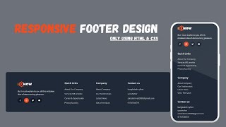 Responsive Website Footer Design HTML and CSS [upl. by Anaicilef]