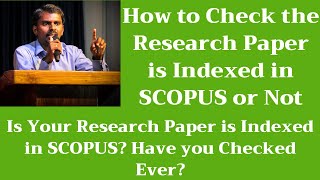 How to Check the Research Paper is Indexed in SCOPUS or Not  M Milton Joe [upl. by Cullie481]