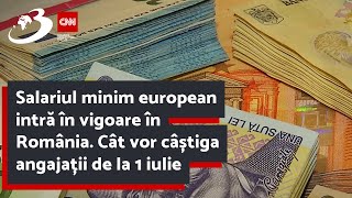 Salariul minim european intră în vigoare în România Cât vor câștiga angajații de la 1 iulie [upl. by Esihcoc940]