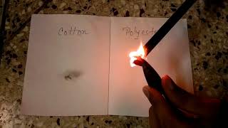 Cotton Fabric VS Polyester Fabric Test with Fire [upl. by Rezal]