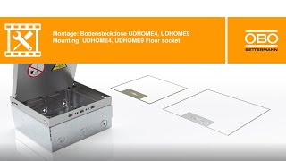 Mounting of UDHOME4 und UDHOME9 floor boxes – OBO Bettermann [upl. by Pages]