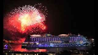 1080p Hamburger Hafengeburtstag 2022 Die große Lichtshow amp Feuerwerk mit der AIDAprima 17092022 [upl. by Noemys]