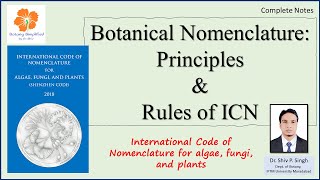 Botanical Nomenclature Principles Rules and Recommendations  International Code of Nomenclature [upl. by Lekzehcey]