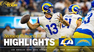 Highlights Stetson Bennetts Best Throws In Preseason Week 2 Win Over Chargers [upl. by Neilson]