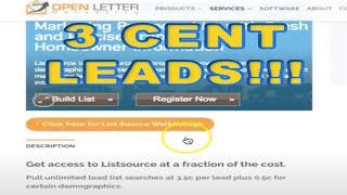 HOW TO GET 35 CENT LEADS ON LISTSOURCECOM [upl. by Shear451]