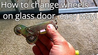 How to replace rollers wheels on sliding glass patio door the easy way [upl. by Nagad265]