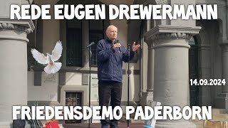 Starke Rede von Dr EUGEN DREWERMANN 🕊 Friedensdemo Paderborn 14092024 gegen Krieg amp für Frieden [upl. by Erdreid586]