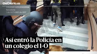 Así entró la Policía en el colegio Aiguamarina el 1O [upl. by Wilsey650]