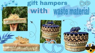 Gift hampergift hamper with waste materialgift hamper making tutorialhow to make gift hamper [upl. by Hildegard]