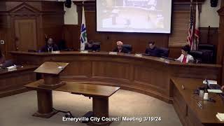 City Council Meeting  Emeryville CA  March 19 2024 [upl. by Ased644]