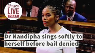 Dr Nandipha sings softly to herself before being denied bail [upl. by Aiht727]