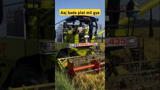 Dhan da full season start shorts combine harvester tractor trending secondhandcombine [upl. by Aroved785]