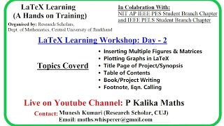 LaTeX Learning Mathematical Figures Plottings Labels and ProjectPaper Writing in Latex Day2 [upl. by Assenar]