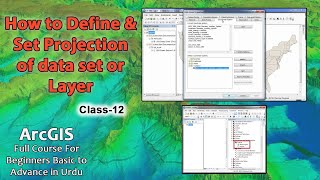 How to Define amp Projection of data Set or Layer l ArcGIS For BeginnersClass 11HindiUrdu [upl. by Odnomor]