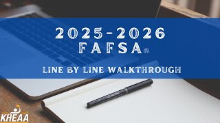 2025 2026 FAFSA Walkthrough [upl. by Lubin]