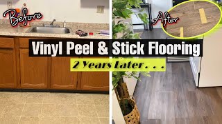 2 Year Update  Vinyl Peel amp Stick Kitchen Flooring RenterFriendly [upl. by Pandolfi]