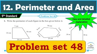 Problem set 48  Perimeter and Area  Chapter 12  5th standard  Maths [upl. by Hettie]