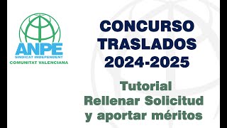 Cómo rellenar la solicitud de participación del Concurso General de Traslados 2023425 [upl. by Shaine173]