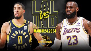 Los Angeles Lakers vs Indiana Pacers Full Game Highlights  March 24 2024  FreeDawkins [upl. by Tuesday]