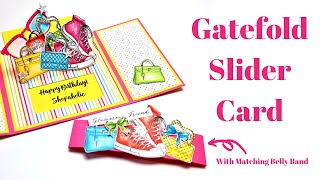 Fun Gatefold Slider Cards With Matching Belly Band [upl. by Tharp]