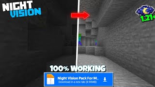 Minecraft Pe 12143 Night Vision Pack 100 Working  Night Vision Texture Pack for Mcpe 121 [upl. by Yreffeg111]