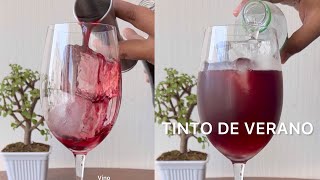 COCTEL TINTO DE VERANO Aqui te enseño a preparar esta delicida de coctel refrescante [upl. by Ching428]