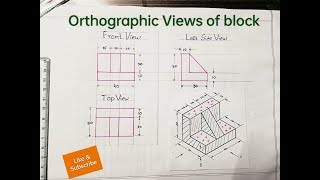 ORTHOGRAPHIC PROJECTION IN ENGINEERING DRAWING IN TELUGU  PNO 2 [upl. by Spatola]