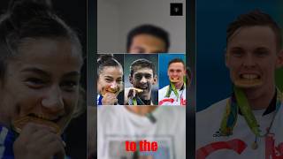 Why OLYMPIC Winners BITE Medals awareness sports facts [upl. by Idalina]