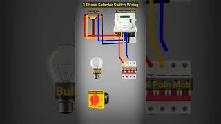 3 Phase Rotary Switch Changeover Single Phase Connection Diagramshorts youtubeshorts viralshorts [upl. by Harmonie]