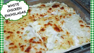 BEST White Chicken Enchiladas  CREAMY Chicken Enchilada Recipe  MY WAY [upl. by Leidba466]