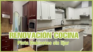 RENOVACIÓN DE COCINA  PINTA GABINETES SIN LIJAR  EL MEJOR PRIMER PASOS PARA RENOVAR COCINA [upl. by Aliemaj]