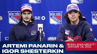 New York Rangers Artemi Panarin amp Igor Shesterkin Postgame Media Availability  Jan 24 2022 [upl. by Namya340]