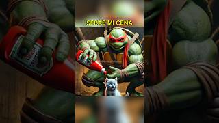 TORTUGA NINJA SE LO QUIERE COMER 😨 cat gatito gato viral short shortviral historia perro [upl. by Phina]