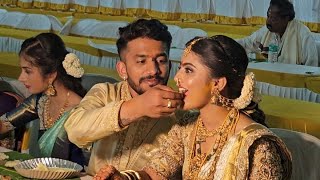 Nikhil fed sweets to Madhu Gowda  Madhu gowda marriage Video [upl. by Weixel]