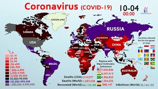 35 Million Coronavirus Cases amp 1 Million Deaths World Map Timelapse [upl. by Nuyh811]