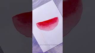 Amazing trick  How to make watercolor paper from normal paper  Easy watermelon painting [upl. by Annuhsal]