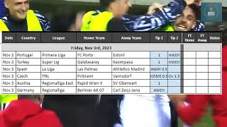 SmartBet Navigator  Todays best tips Nov 3rd 2023  Football predictions today [upl. by Pinckney]