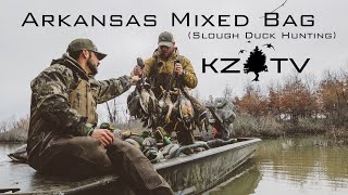 Arkansas Mixed Bag In The Slough Pintails Mallards Gadwall K ZONE TV  Slough Ducks [upl. by Conias]