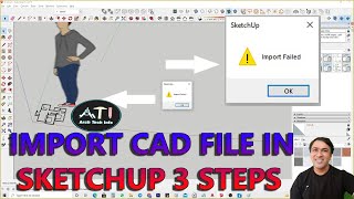 IMPORT CAD FILE IN SKETCHUP [upl. by Tail]